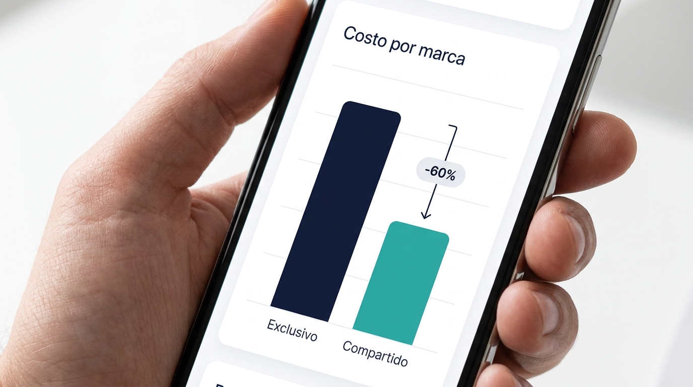 Gráfica de costo compartido entre marcas — modelo GKP